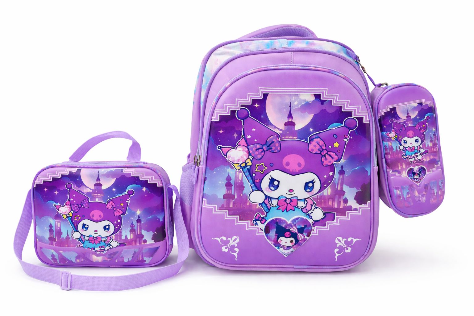 کیف مدرسه سه تیکه کرومی آران فانتزی